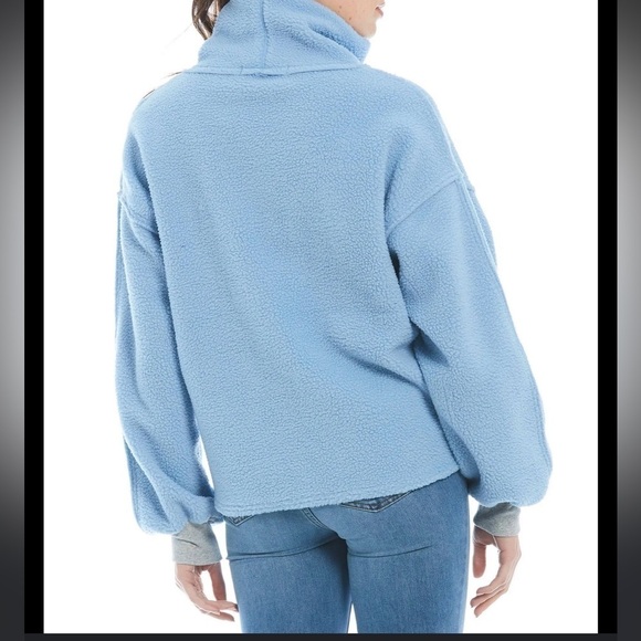 New ! Free People Elk Mountain Blue Pullover Sweater π©΅ Small - Picture 5 of 9
